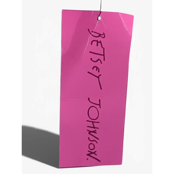 New with Tags Betsey Johnson Navy Ruffle Hem Midi Dress Sz 10  Sheath Cocktail - Picture 14 of 14